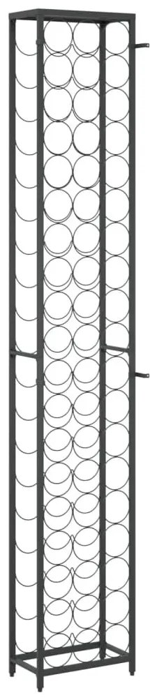 Fekete kovácsoltvas bortartó 57 palackhoz 34 x 18 x 200 cm