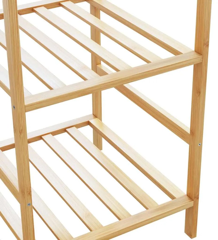 bambusz ruhaállvány polcokkal 100x50x184,5 cm