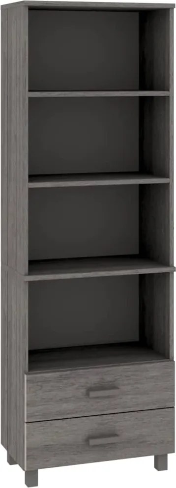 vidaXL HAMAR világosszürke tömör fenyőfa tálalószekrény 60x35x180 cm