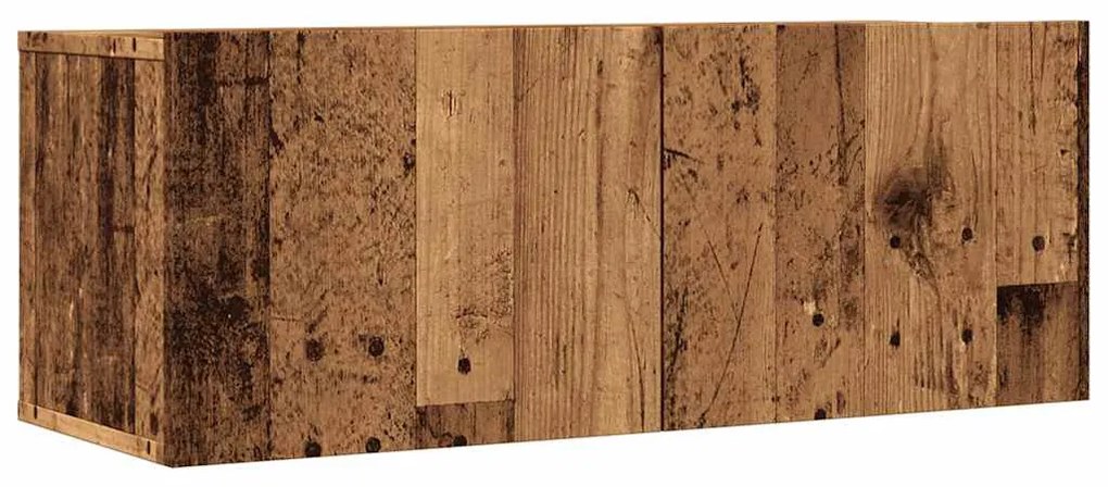 2 db antik fa színű falra szerelhető TV-szekrény 80 x 30 x 30cm