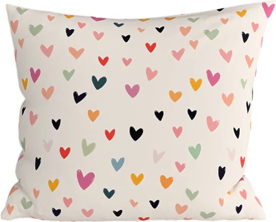 Pamut párnahuzat DOTHEARTS POLY 45x45 cm, krémszínű