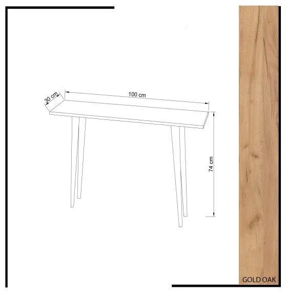 Konzolasztal DESIDERO 74x100 cm barna