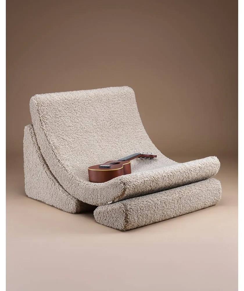 Világosbarna buklé gyerek fotel Moon – Wigiwama