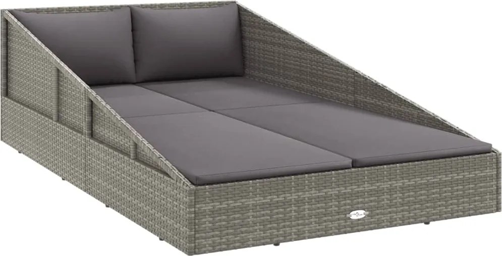 vidaXL szürke polyrattan kerti ágy 110x200 cm
