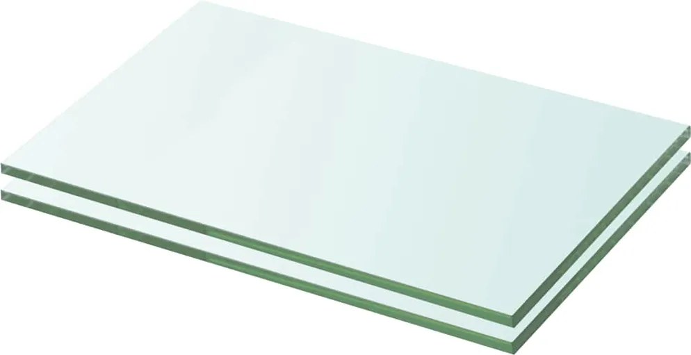vidaXL 2 db átlátszó üveg paneles polc 20 x 25 cm