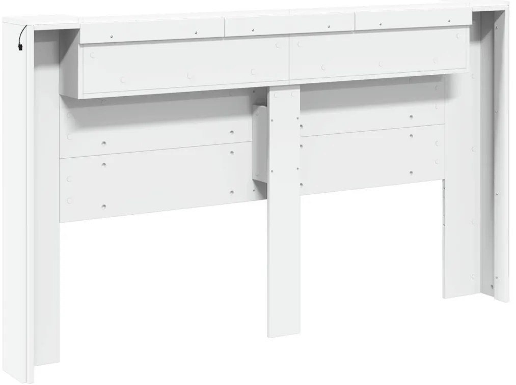 Fejtámla LED -es lámpákkal Fehér 180 x 16,5 x 103,5 cm Faanyag