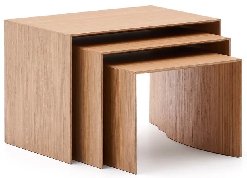 Tárolóasztal szett tölgyfa dekorral 3 db-os 40x60 cm Litto – Kave Home