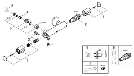 GROHE 34799000 - Termosztátos zuhanycsaptelep PRECISION FLOW DN 15 króm