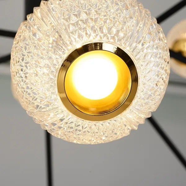 LED csillár rúdon GELA 12xLED/5W/230V 3000K fekete/arany