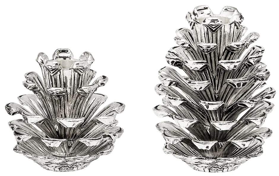 "Toboz"  gyertyatartó ,ezüst, 6 cm - EDZARD
