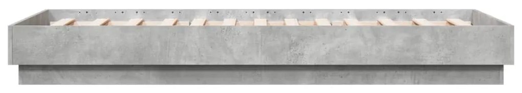 betonszürke szerelt fa ágykeret 75 x 190 cm