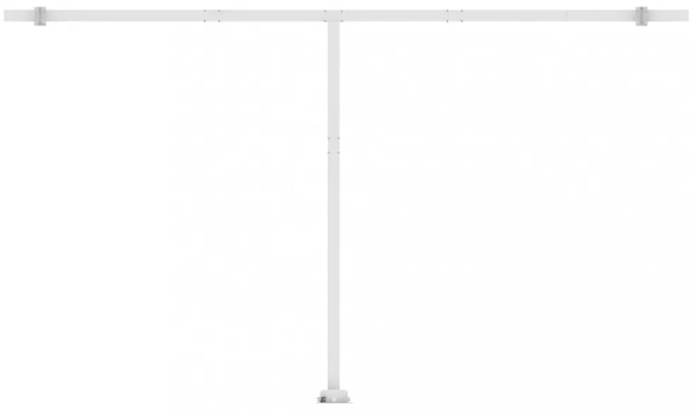 sárga-fehér kézzel kihúzható póznás napellenző 500 x 350 cm