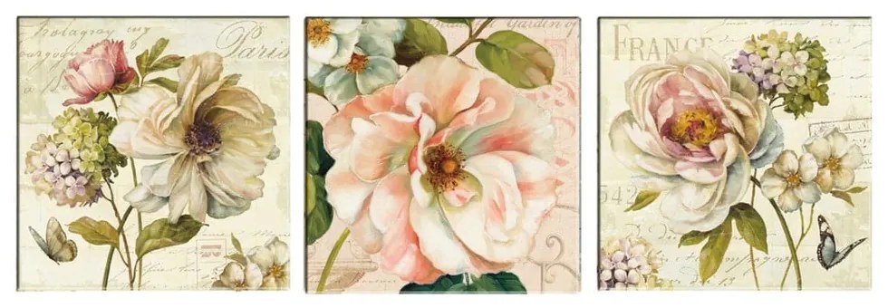 Vintage Flowers 3 db kép - Tablo Center