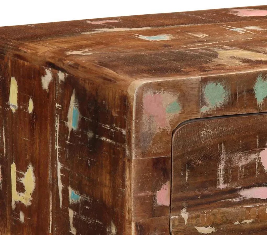 tömör újrahasznosított fa tálalóasztal 90x32x75 cm