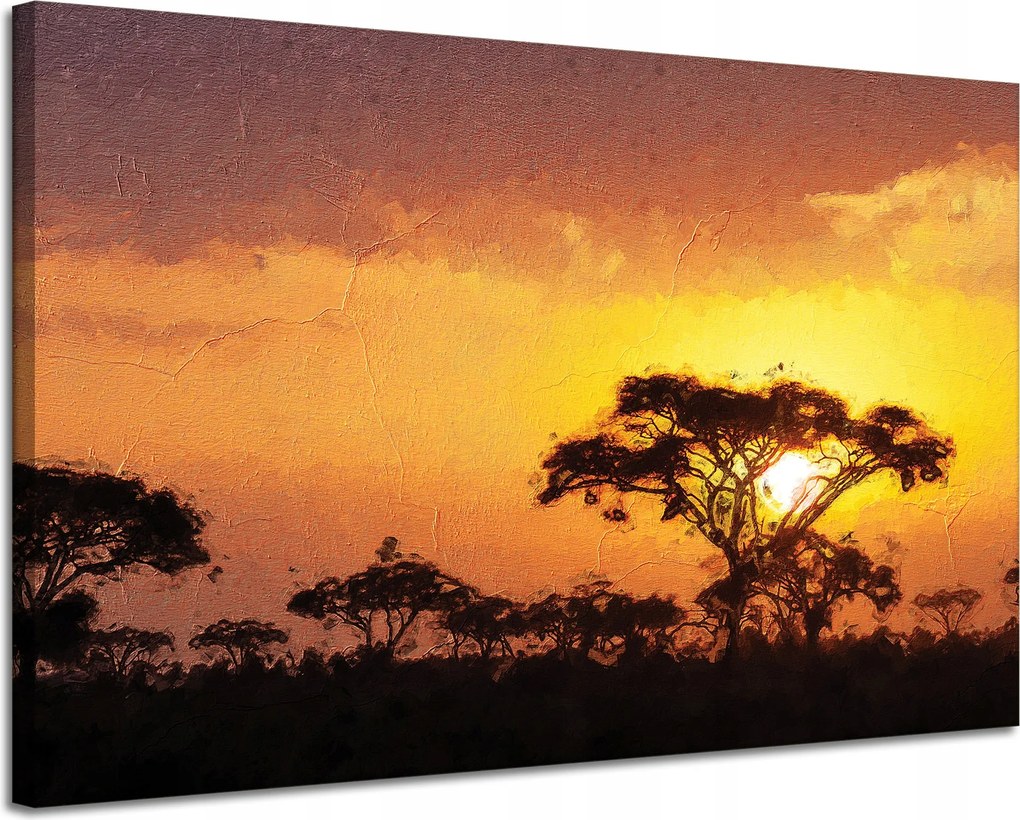 Vászonkép Szavanna Fa Naplemente 120x80 cm Ideális ajándék