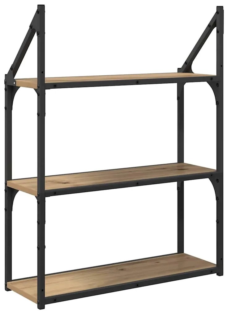 vidaXL Falpolc polcokkal Artisan tölgy 60 x 21 x 78,5 cm Faanyag