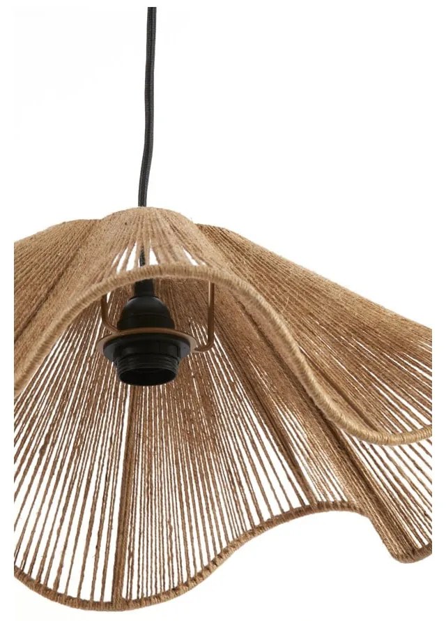 Natúr színű függőlámpa juta búrával ø 48 cm Fodara – Light & Living