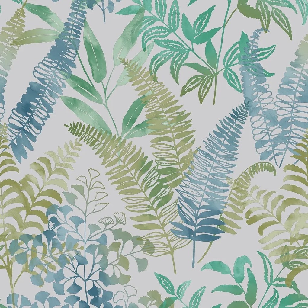 Vinyl tapéta flizelin kék zöld levelek növény