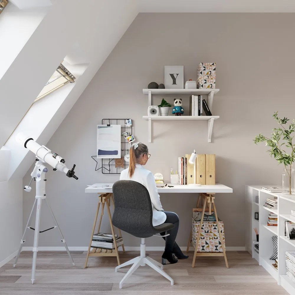 Fehér fém asztali lámpa (magasság 43 cm) Etna – Sollux