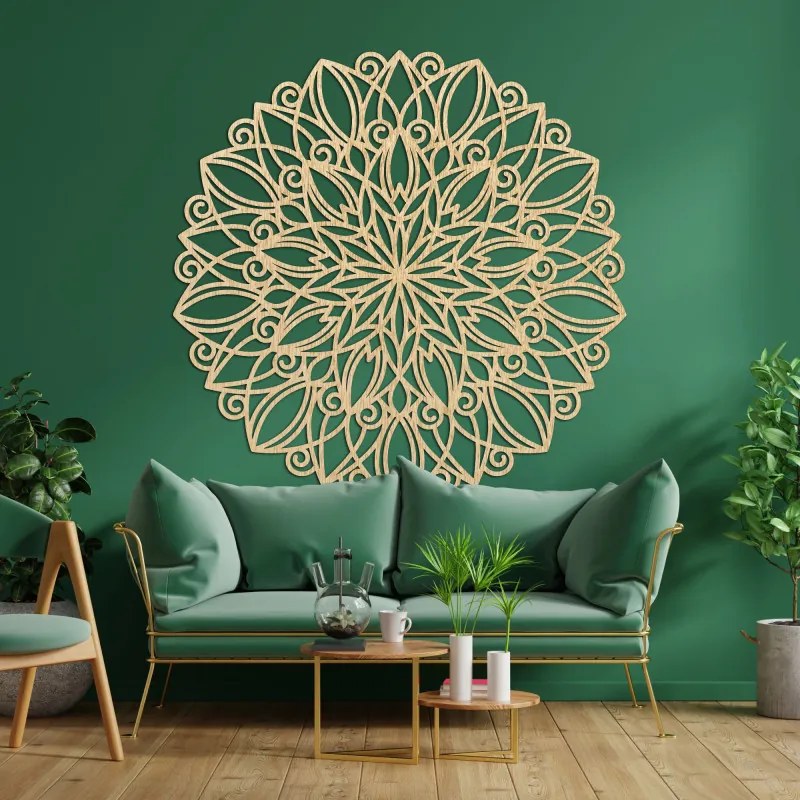 Fából készült mandala a falon táncoló virág | ORPEROF