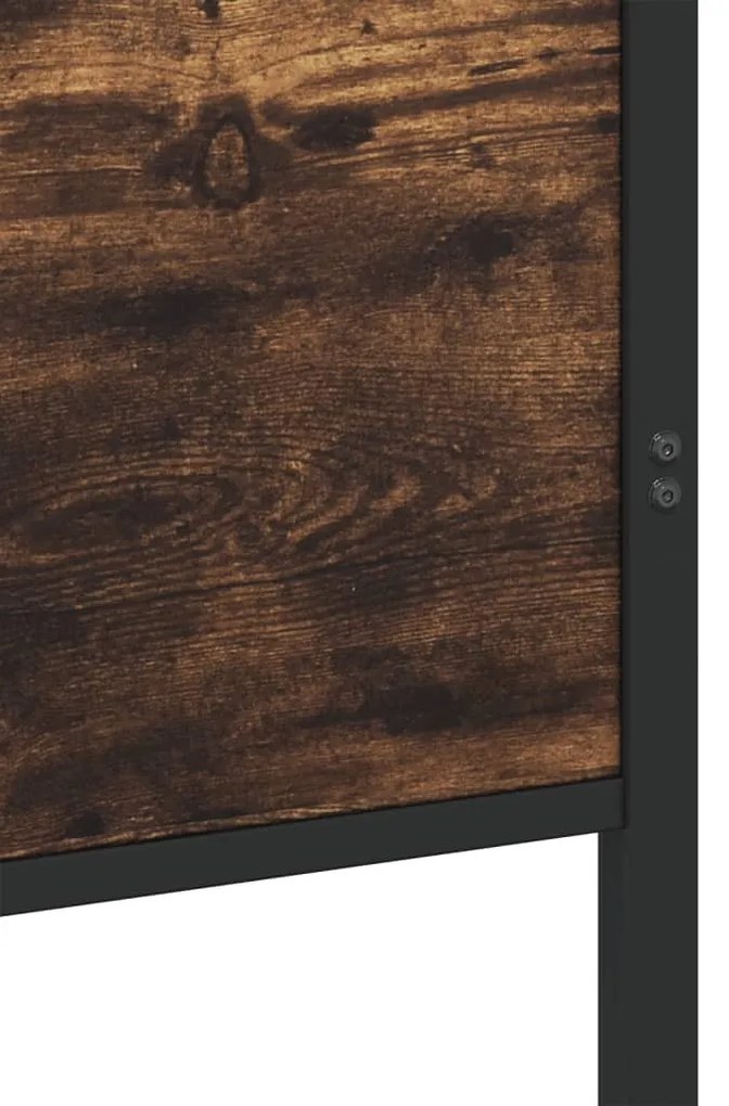 füstös tölgy színű fém ágykeret matrac nélkül 120 x 200 cm