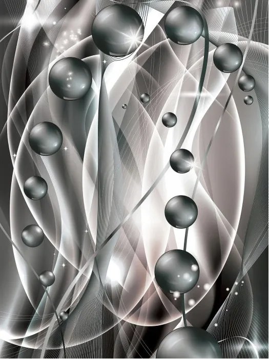 Fotótapéta Fém és szürke gömbök modern absztrakt 206x275 +ragasztó
