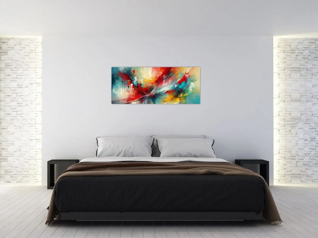 Kép – Absztrakció pirossal (120x50 cm)