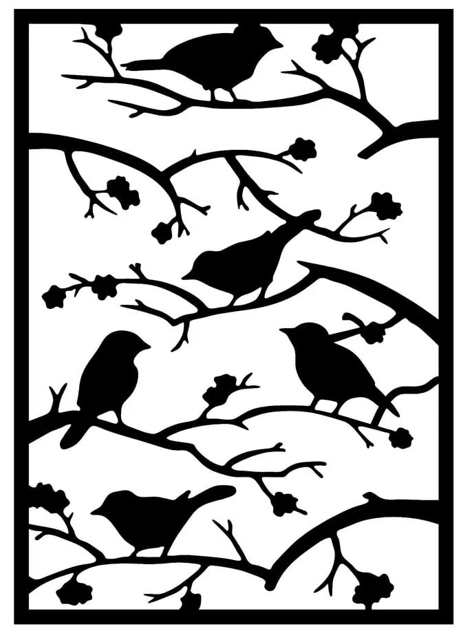 Fém fali dekoráció 47x66 cm Branch & Birds – Wallity
