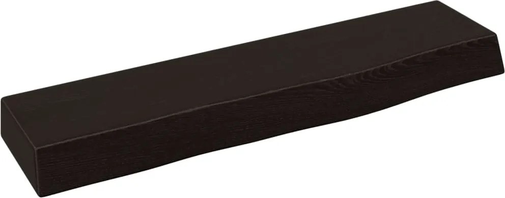 vidaXL sötétbarna kezelt tömör tölgyfa fali polc 40x10x4 cm