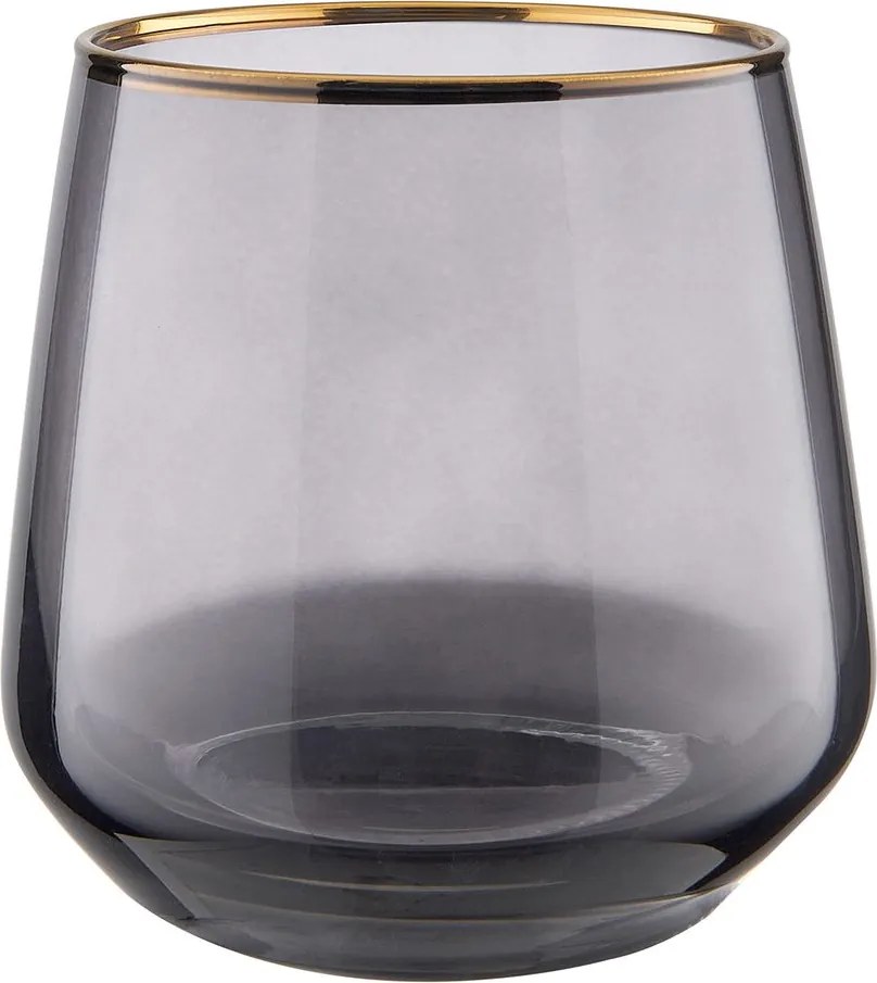 TOUCH OF GOLD vizespohár arany szegéllyel szürke 345 ml
