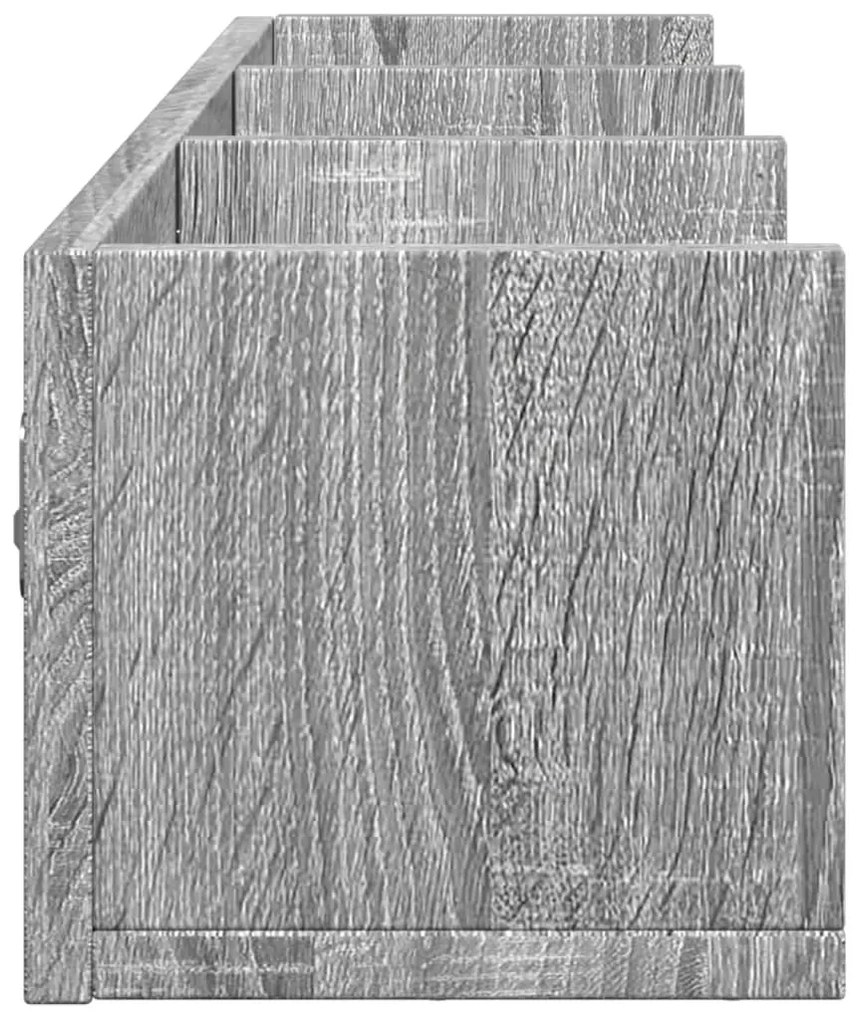 2 db szürke sonoma színű szerelt fa faliszekrény 75x18x16,5 cm