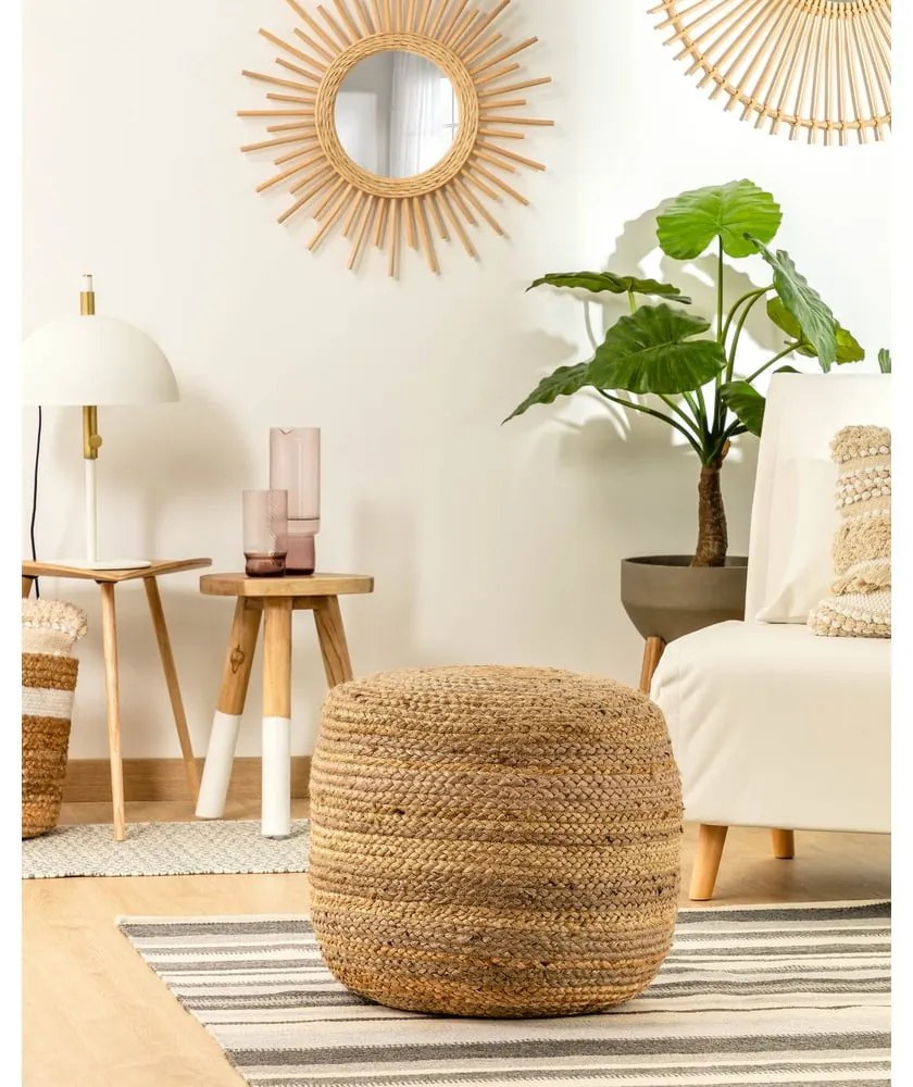 Natúr színű puff Doc – Kave Home