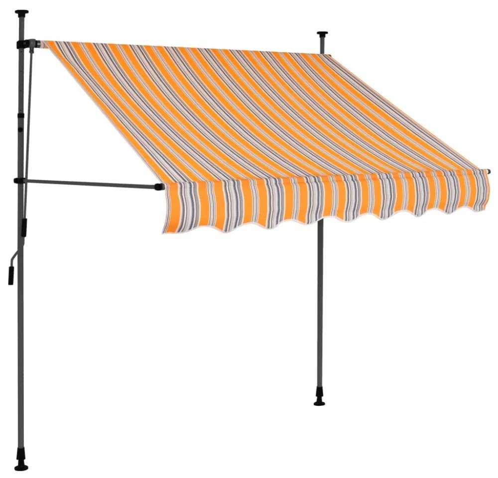 sárga és kék kézzel feltekerhető LED-es napellenző 150 cm