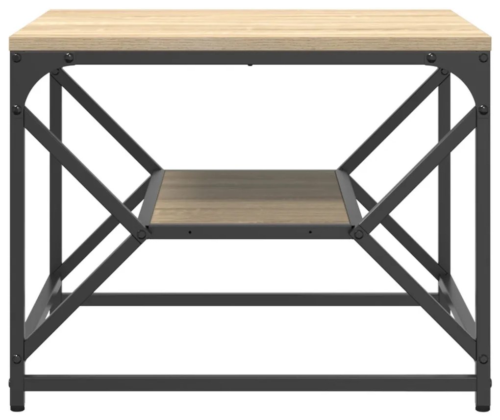 dohányzóasztal polccal Sonoma tölgyben – 51x50x40 cm – Szerelt fából
