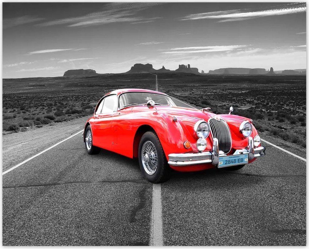 Poszterek 50x40 Piros autó autópálya