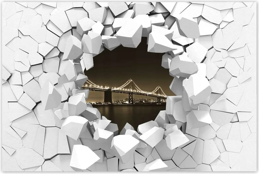 Poszterek 120x80 Híd az éjszakában szépia