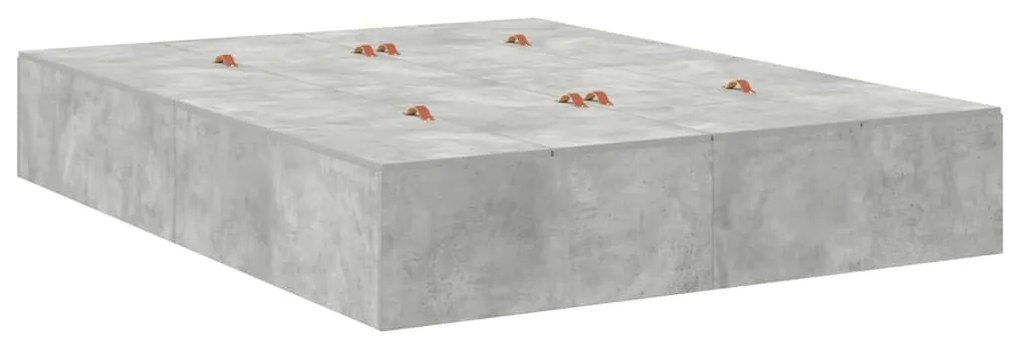 Ágykeret tárolóval Beton Szürke 236.5 x 150 x 31.5 cm Faanyag
