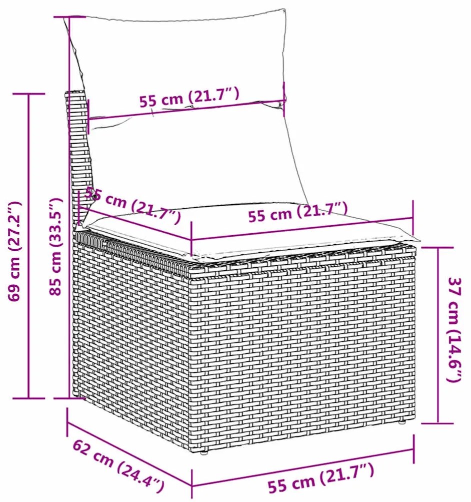 4 részes bézs polyrattan kerti ülőgarnitúra párnákkal
