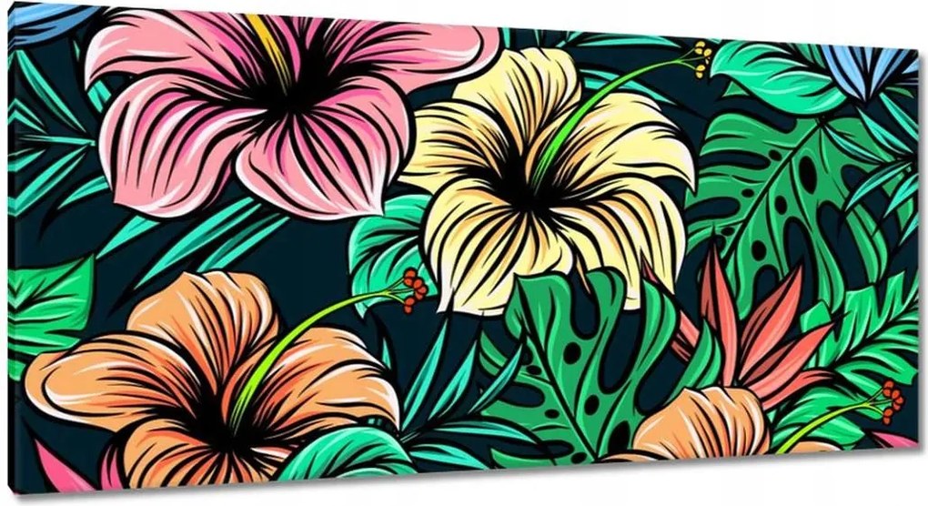 Vászonkép 115x55 Monstera Zöld levél