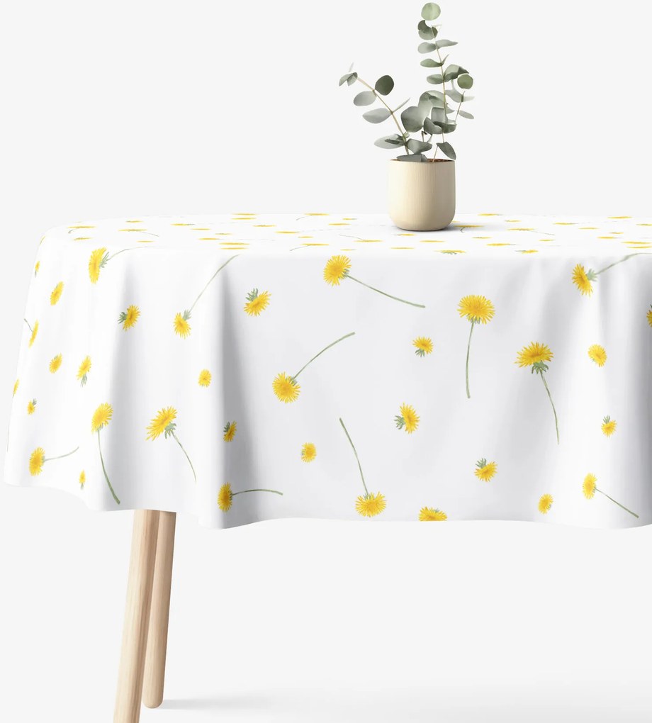 Goldea ovális pamut terítő - pitypangok 120 x 200 cm