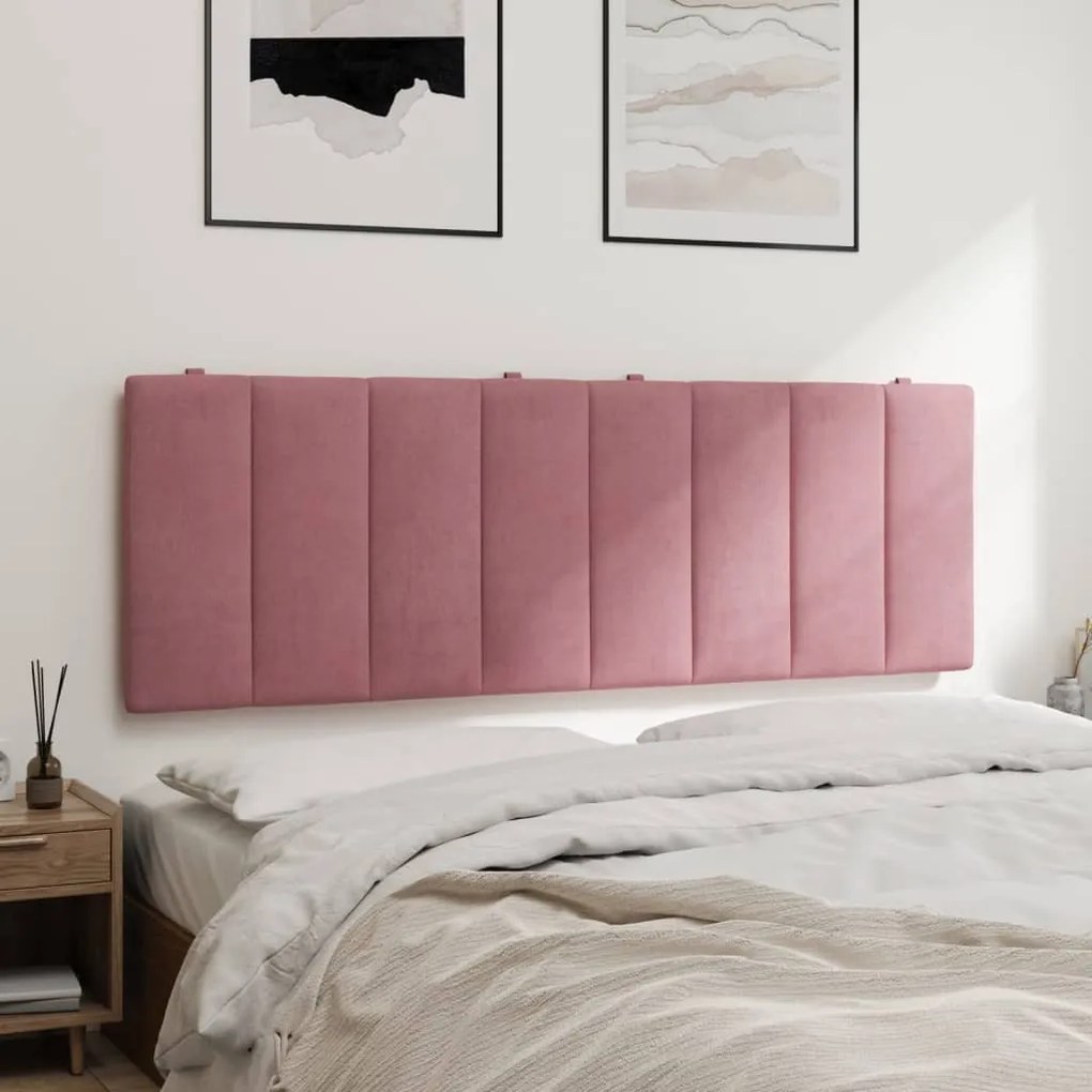 rózsaszín bársony fejtámla párna 120 cm