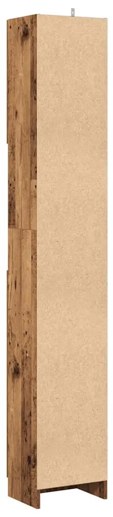 Fürdőszobaszekrény régi fa 32x25,5x190 cm gépelt fa