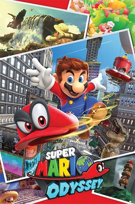 Plakát Super Mario Odyssey - Collage