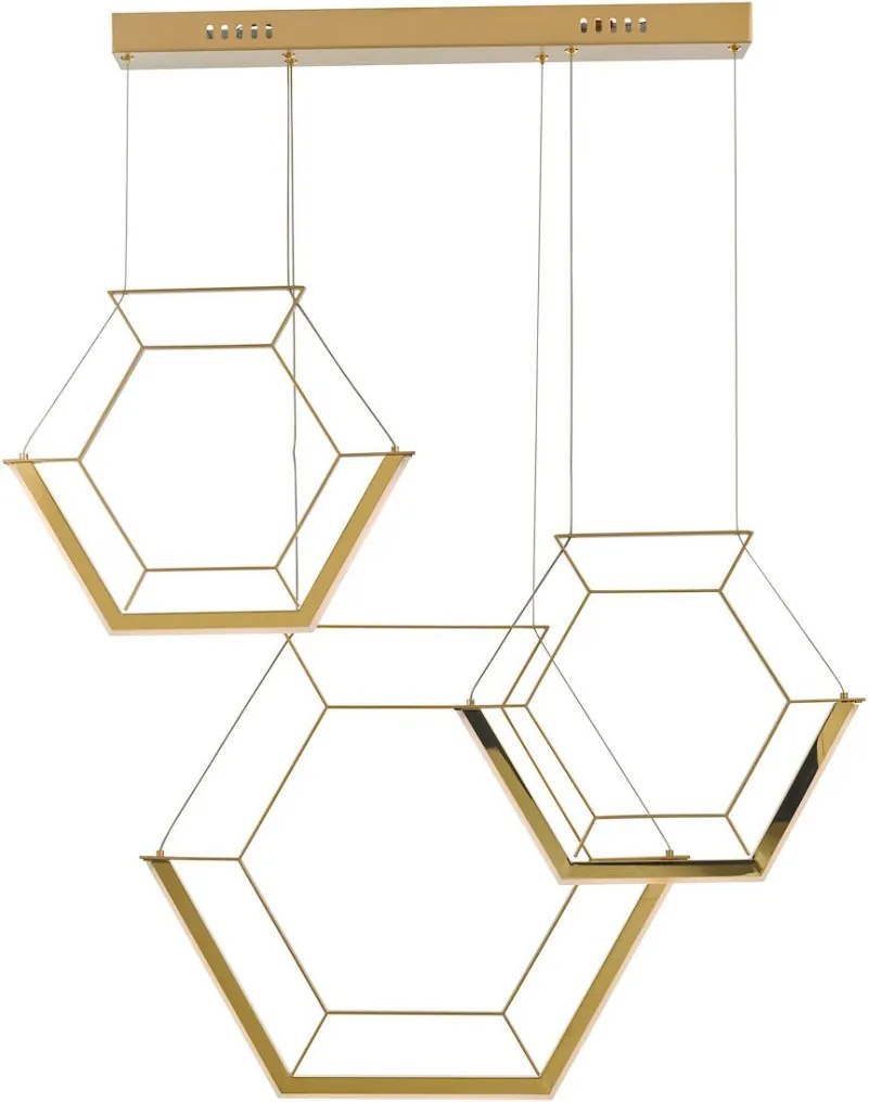 DAR LIGHTING HEX0335 HEXAGON Modern Led Függesztett Lámpa Arany LED IP20