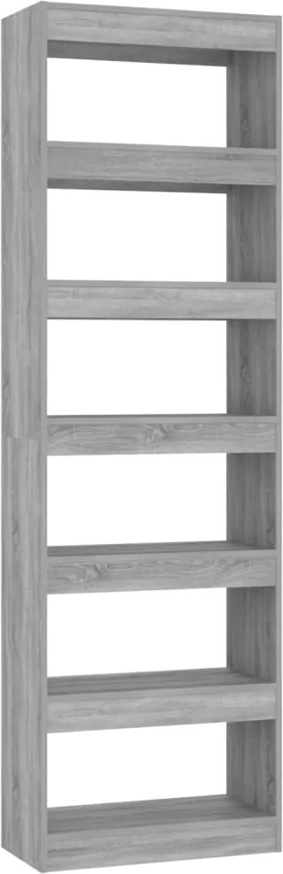 vidaXL szürke sonoma színű térelválasztó könyvszekrény 60x30x198 cm