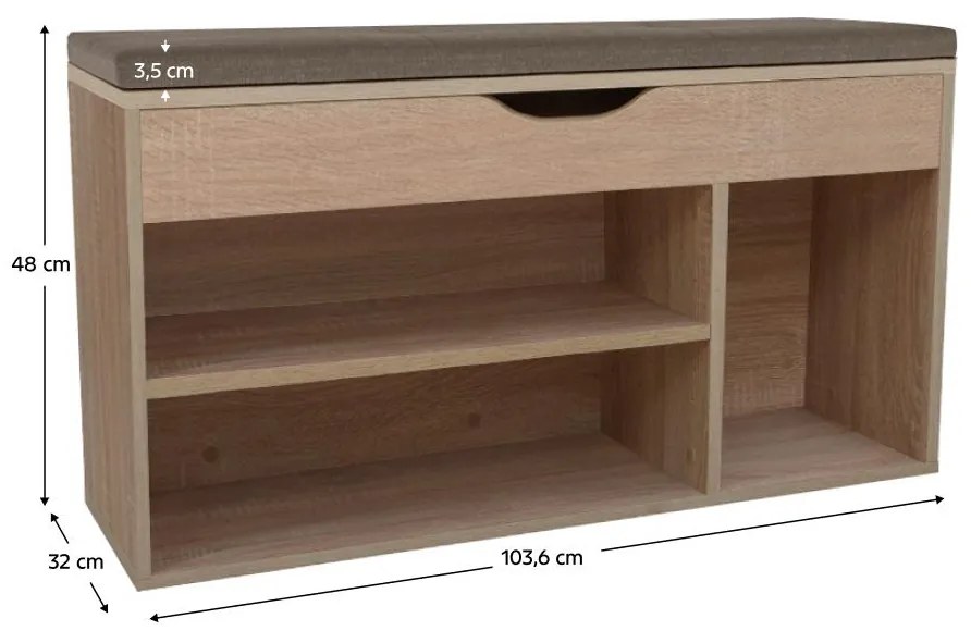 Cipőtároló (cipősszekrény) Filesas (szonoma tölgy + barna) . 1116344