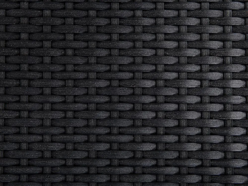 Kerti étkező szett Grosso (fekete) (üveglappal 220x100 cm) (rattan szék). 1011751