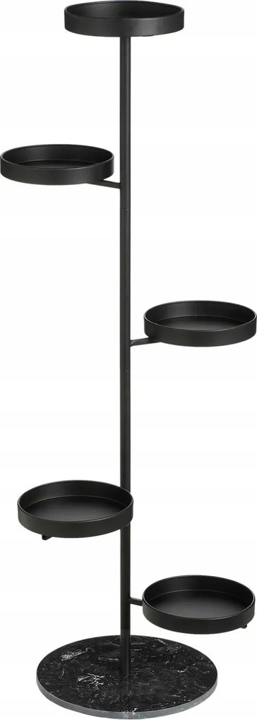 Virágágyás fekete fém magas forma 48x43x120 cm stabil