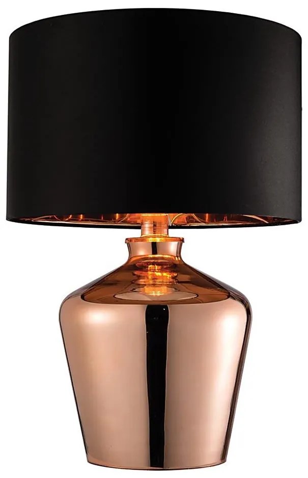 Endon 61149 - Asztali lámpa WALDORF 1xE27/10W/230V réz/fekete