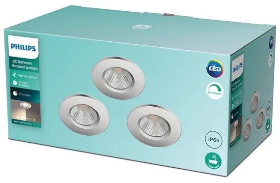 Philips - 3 darabos készlet fényerőszabályozható DIVE fürdőszobai LED lámpatest LED/5,5W/230V IP65